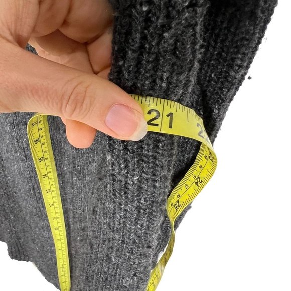 Madewell Dark Grey Knit Long Sleeve Sweater Knee Length Dress Medium - Picture 7 of 8